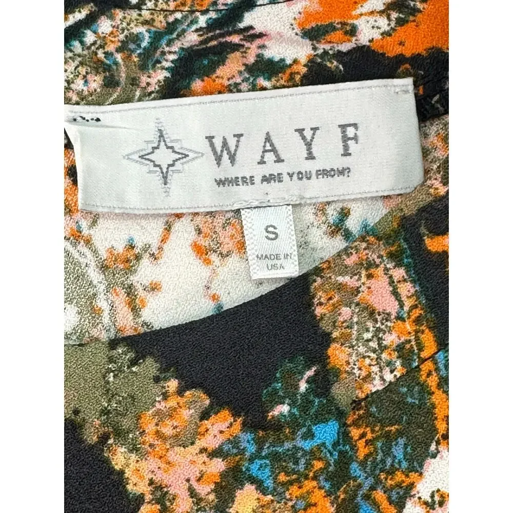 WAYF Multicolor Boho Floral Paisley Bell Sleeve Mini Shift Dress Size Small - Picture 6 of 10